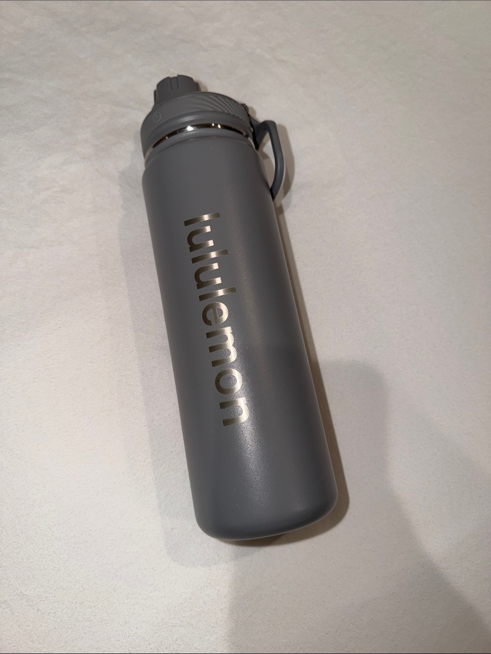 lululemon Gray Water Bottle with Metallic Logo